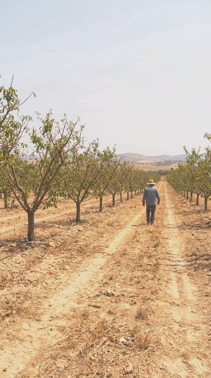 Graded with Blossom Drift + Cut Flowers: Orchard rows in flower. Warmed, tinted toward magenta, the leaves told to wait.